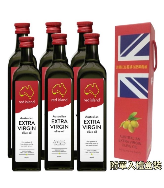 【單入禮盒6瓶裝】紅島特級初榨橄欖油500ml*6